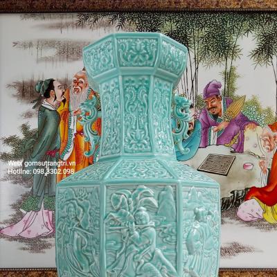 BÌNH MEN NGỌC KHẮC NỔI BÁT TIÊN QUÁ HẢI